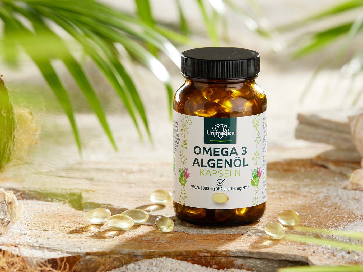 Huile d'algue en gélules - avec 250 mg de DHA - 90 gélules - par Unimedica